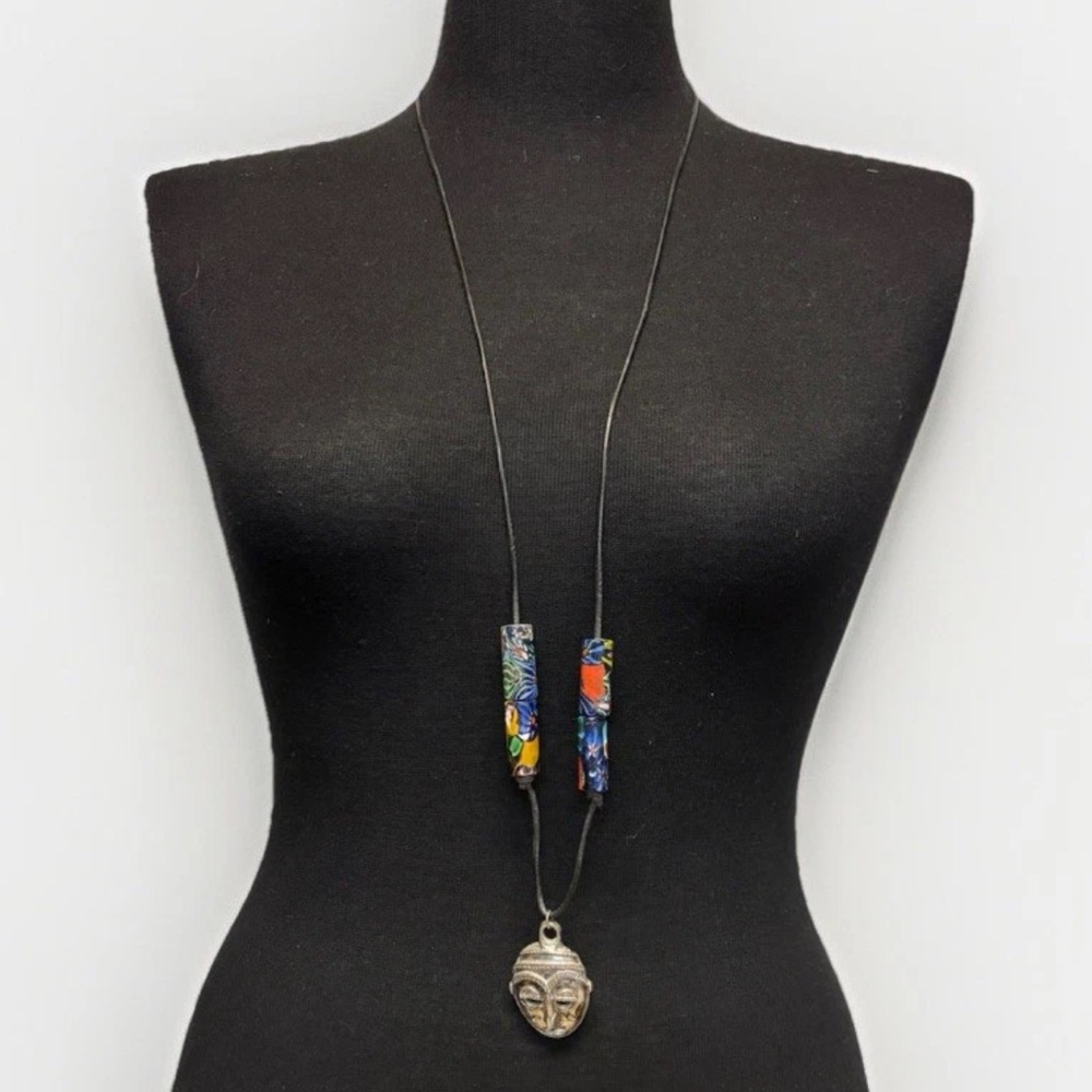 Millefiori 40-inch African Trade Bead Necklace #5467